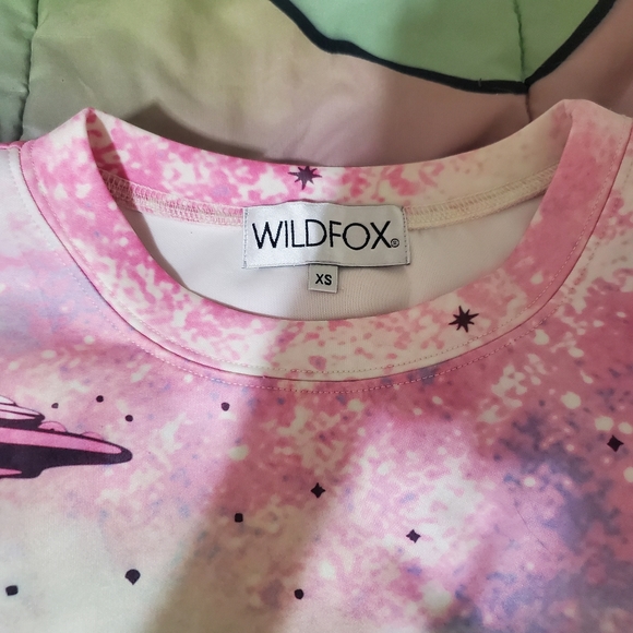 Wildfox Couture Space Cadet pop art TOP & SKIRT set UFO - Picture 7 of 14